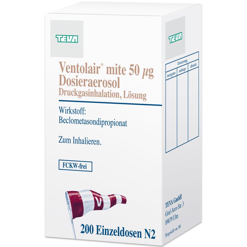 VENTOLAIR mite 50 �g 200 Hub Dosieraerosol