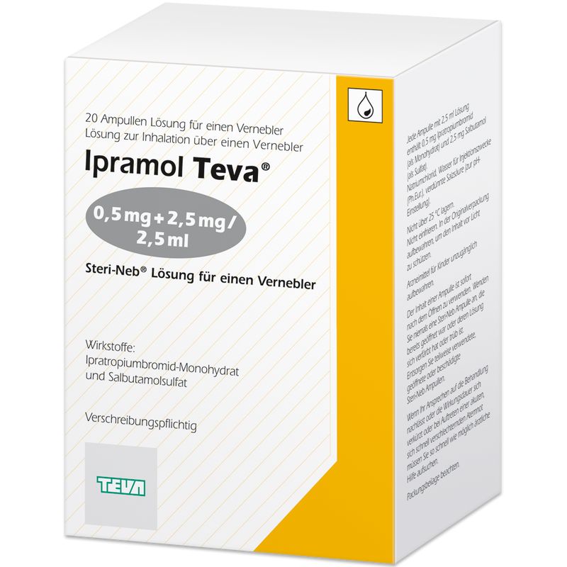 IPRAMOL Teva 0,5+2,5mg/2,5ml Lsg.f.Vern.in.Amp.