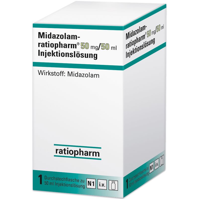 MIDAZOLAM-ratiopharm 50 mg/50 ml Inj.-Lsg.Dsfl.