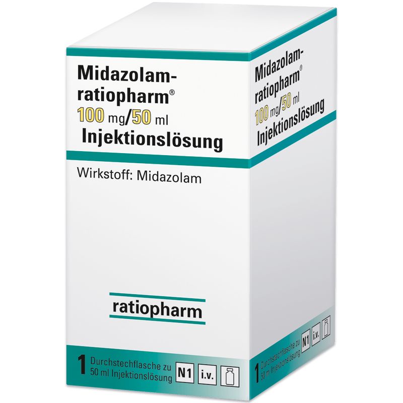 MIDAZOLAM-ratiopharm 100 mg/50 ml Inj.-Lsg.Dsfl.