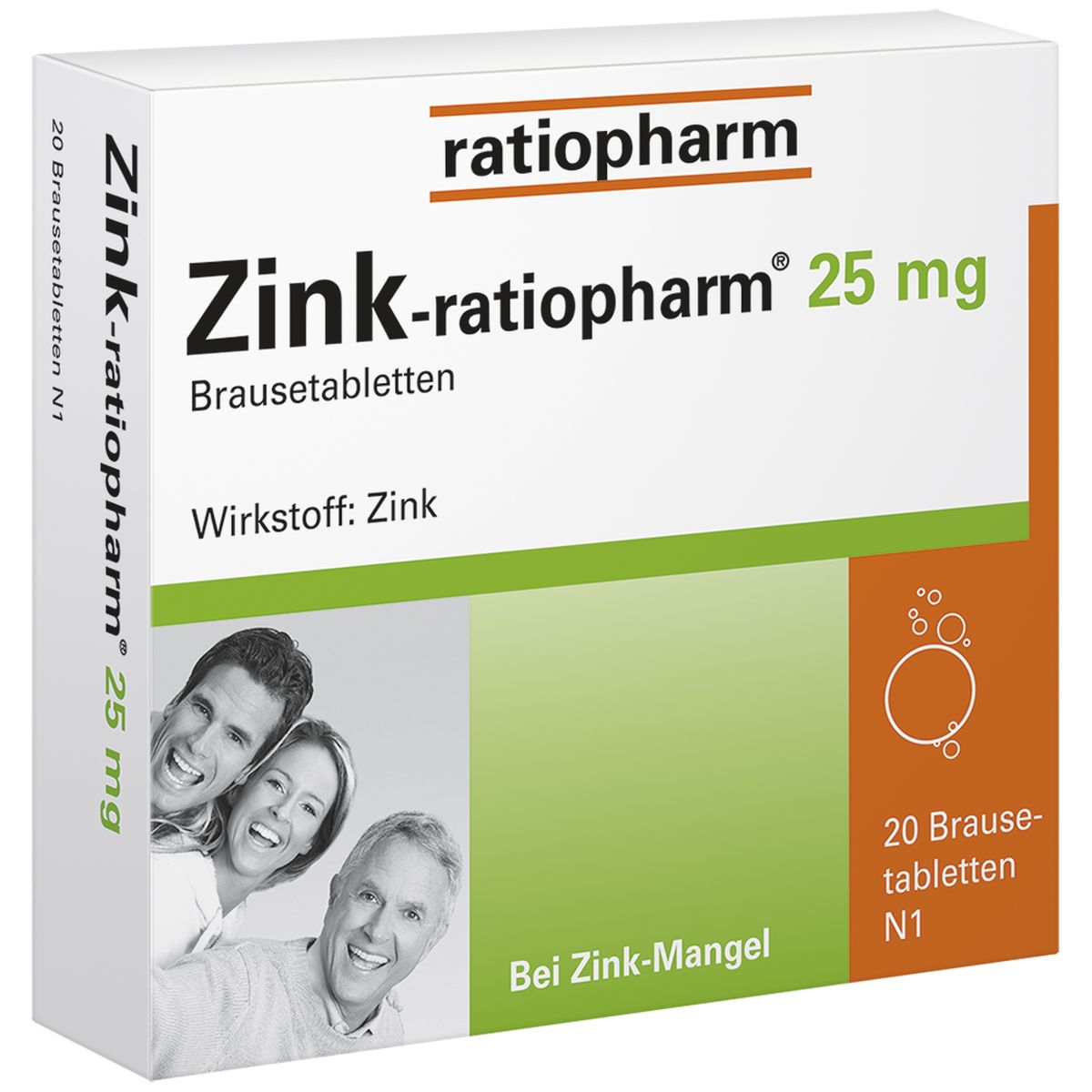 ZINK-RATIOPHARM 25 mg Brausetabletten