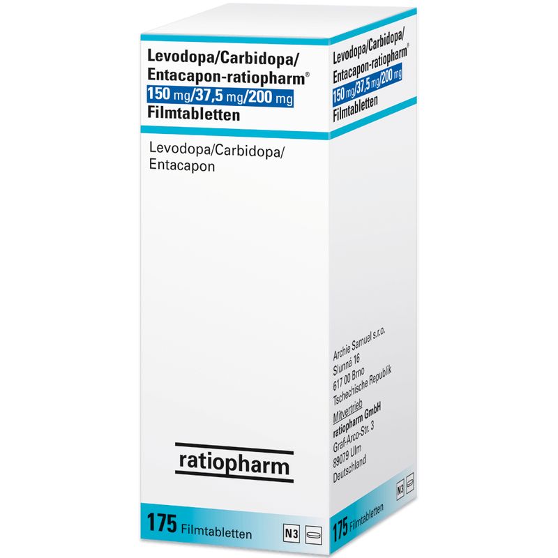 LEVODOPA/Carbidopa/Entacapon-ratio. 150/37,5/200