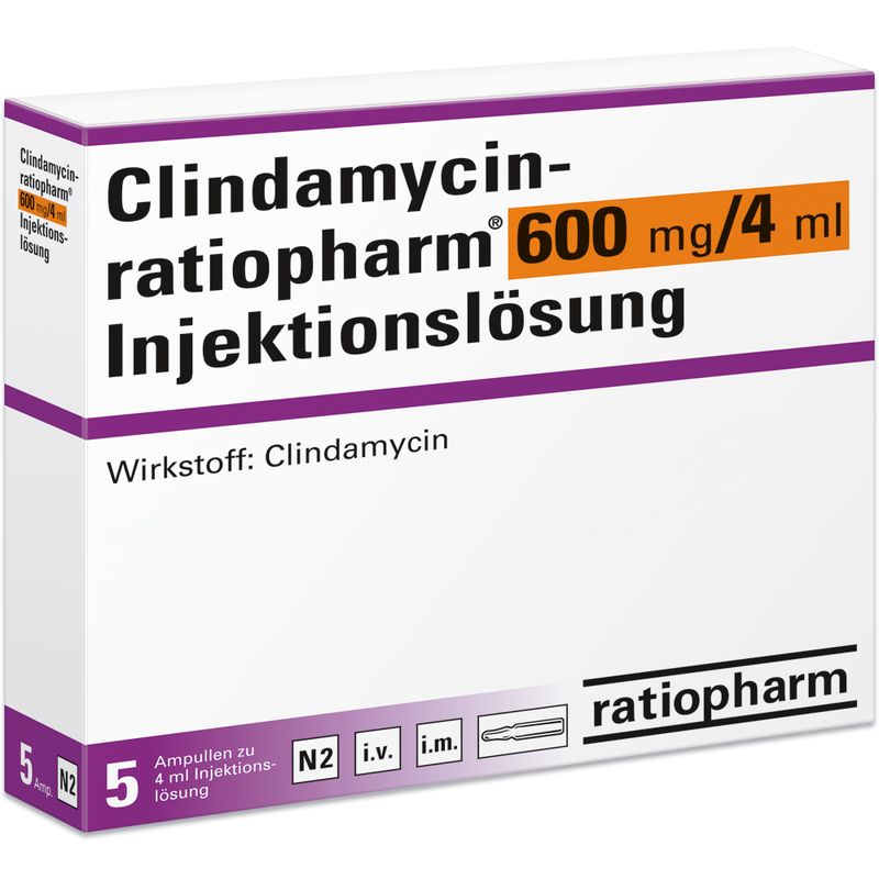 CLINDAMYCIN-ratiopharm 600 mg/4 ml Inj.L.Amp.o.Alk