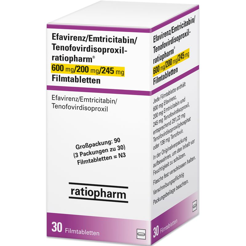 EFAVIRENZ/Emtricitabin/Tenofovi.-ratio 600/200/245