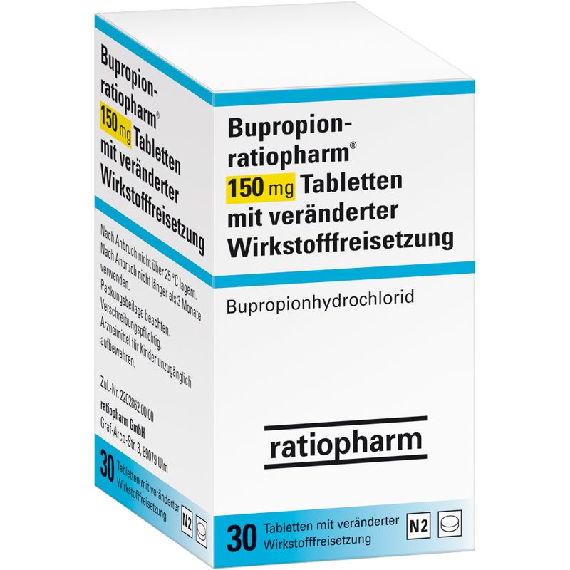 BUPROPION-ratiopharm 150 mg Tab.ver�.Wfrs.