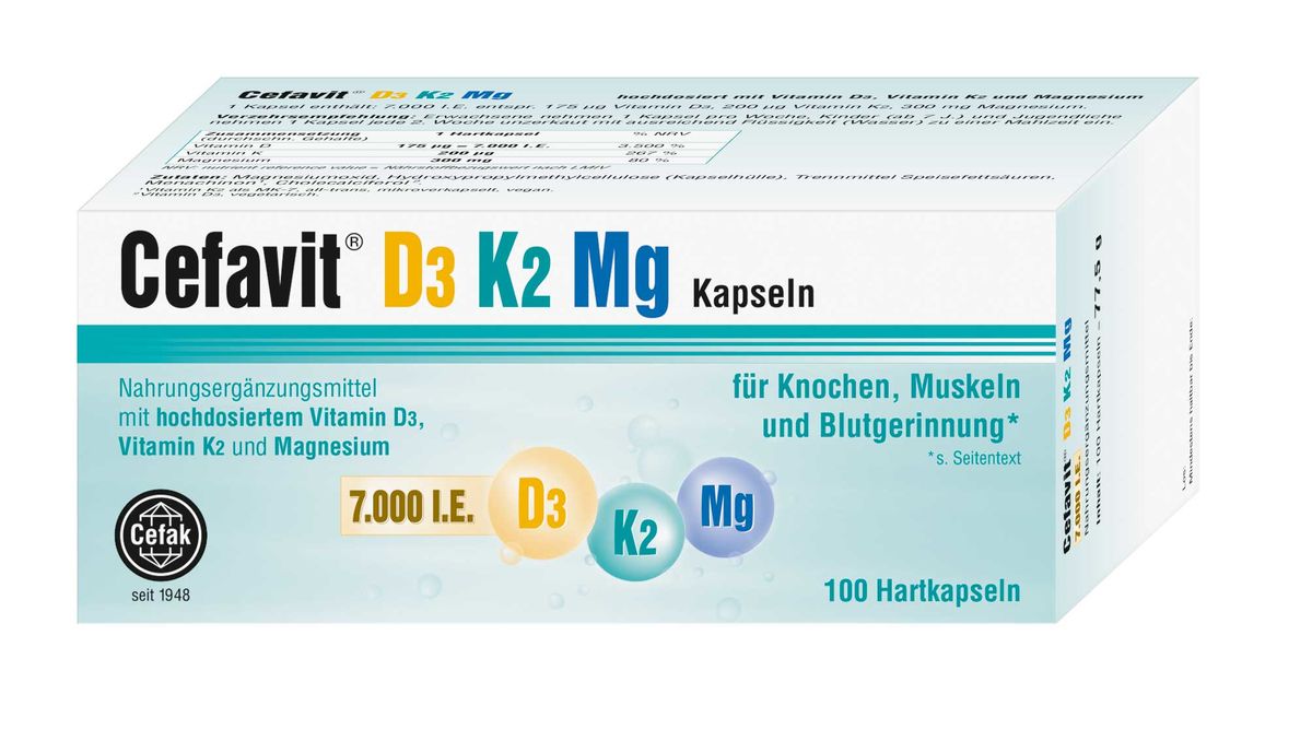 CEFAVIT D3 K2 Mg 7.000 I.E. Hartkapseln