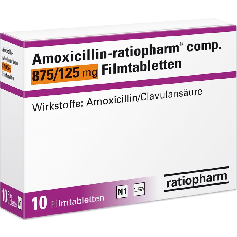 AMOXICILLIN-ratiopharm comp.875mg/125mg Filmtabl.