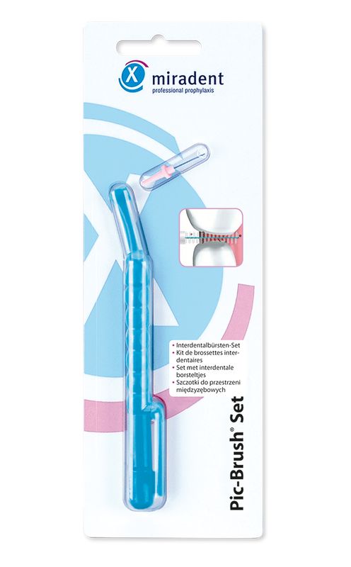 MIRADENT Interd.Pic-Brush Set 1Halt+1B�.tran.blau