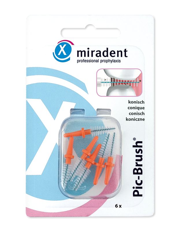 MIRADENT Interd.Pic-Brush Ersatzb.konisch orange