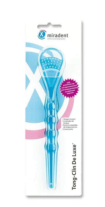 MIRADENT Zungenreiniger Tong-Clin de Luxe blau