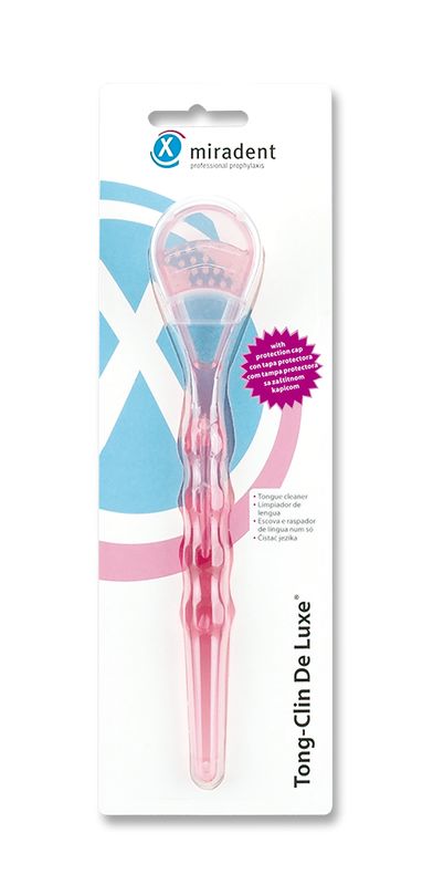 MIRADENT Zungenreiniger Tong-Clin de L.pink trans.