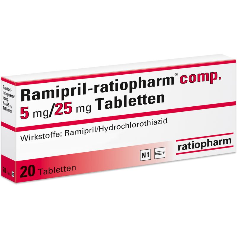 RAMIPRIL-ratiopharm comp.5 mg/25 mg Tabletten
