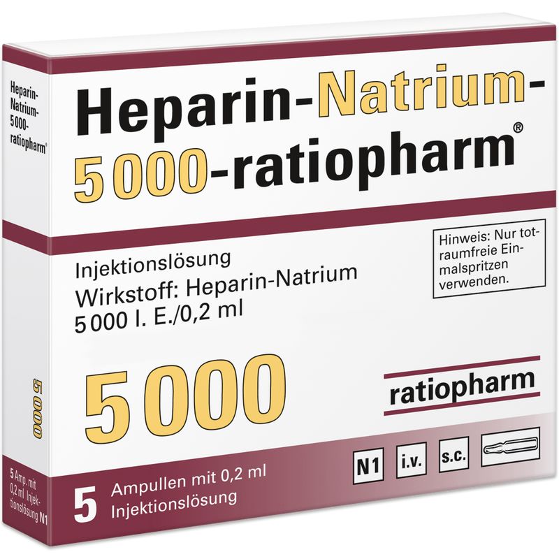HEPARIN-NATRIUM-5.000-ratiopharm Inj.-L.Ampullen