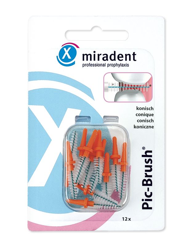 MIRADENT Interd.Pic-Brush Ersatzb.konisch orange