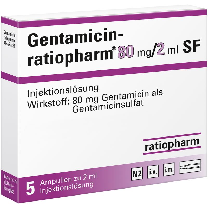GENTAMICIN-ratiopharm 80 mg/2 ml Inj.-Lsg.SF Amp.