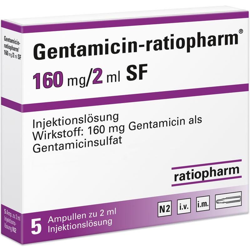 GENTAMICIN-ratiopharm 160 mg/2 ml Inj.-Lsg.SF Amp.
