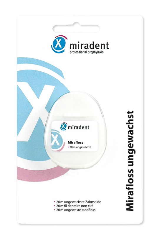 MIRADENT Zahnseide Mirafloss ungewachst 20 m