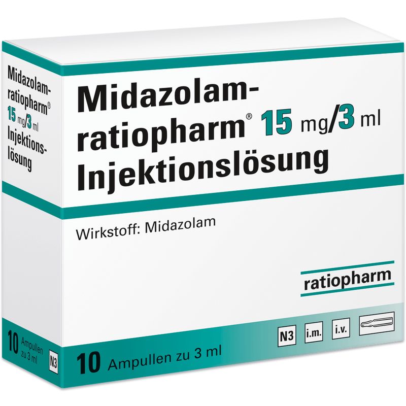 MIDAZOLAM-ratiopharm 15 mg/3 ml Inj.-Lsg.Ampullen