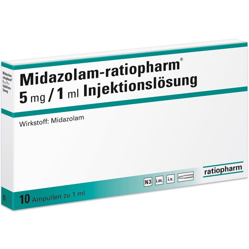 MIDAZOLAM-ratiopharm 5 mg/1 ml Inj.-Lsg.Ampullen