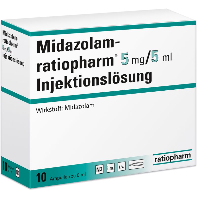 MIDAZOLAM-ratiopharm 5 mg/5 ml Inj.-Lsg.Ampullen