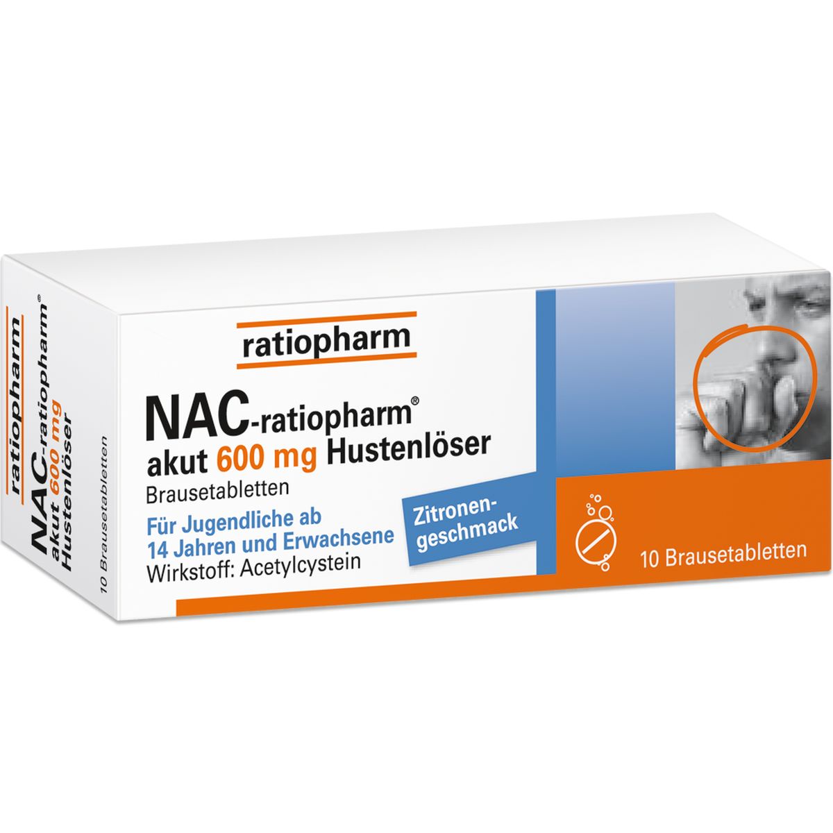 NAC-ratiopharm akut 600 mg Hustenl�ser Brausetabl.