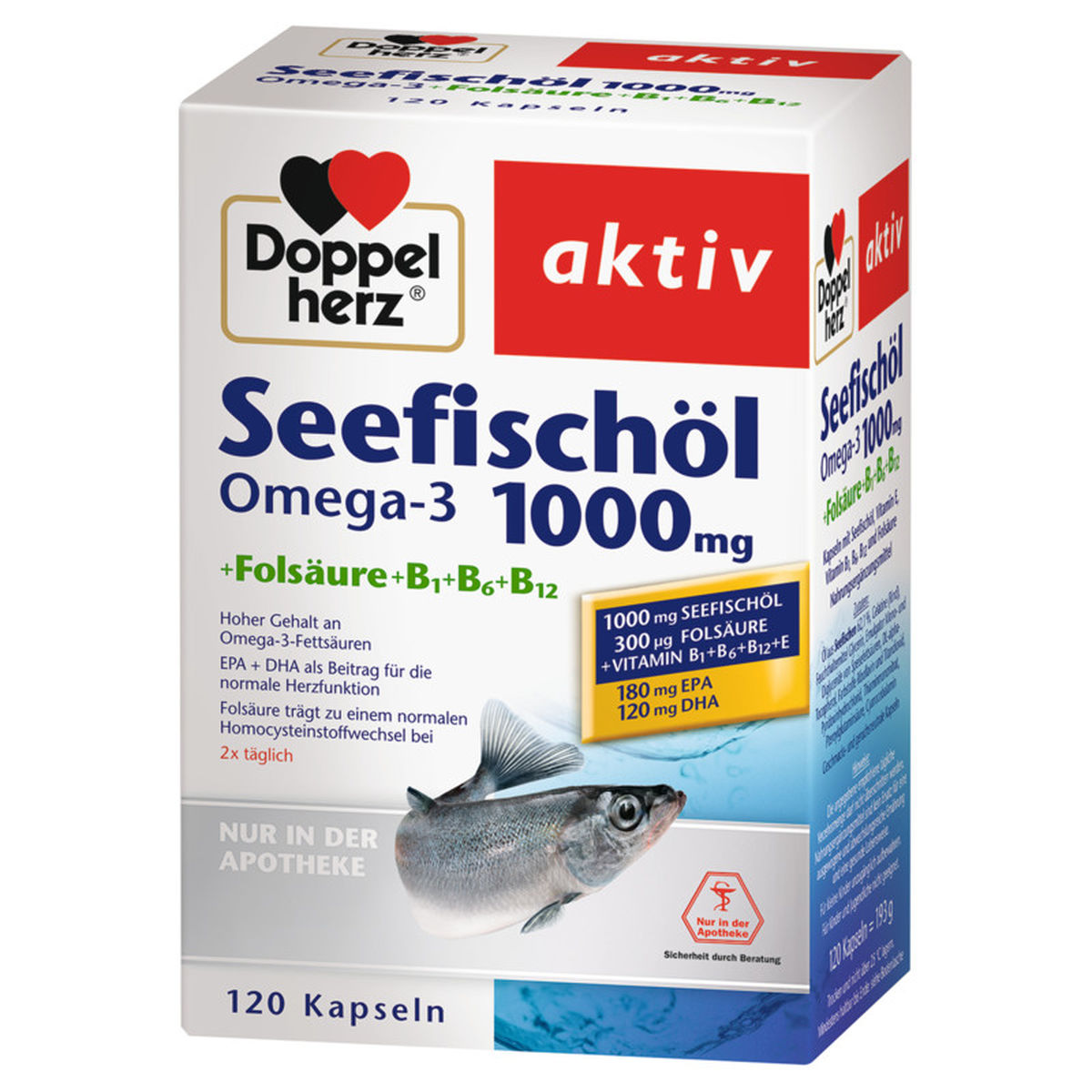 DOPPELHERZ Seefisch�l Omega-3 1.000 mg+Fols.Kaps.