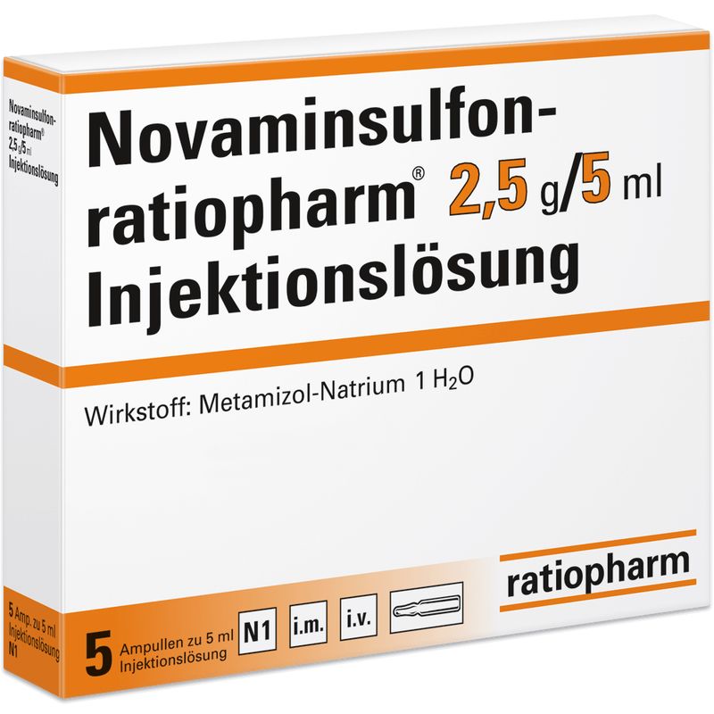 NOVAMINSULFON-ratiopharm 2,5 g/5 ml Inj.-Lsg.Amp.