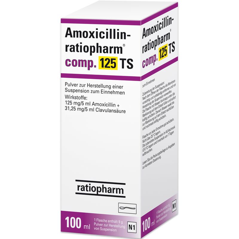 AMOXICILLIN-ratiopharm comp.125 TS Plv.Sus.-Herst.