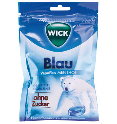 WICK BLAU Menthol Bonbons o.Zucker Beutel