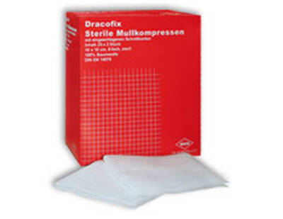 DRACOFIX PEEL Kompressen 5x5 cm steril 8fach